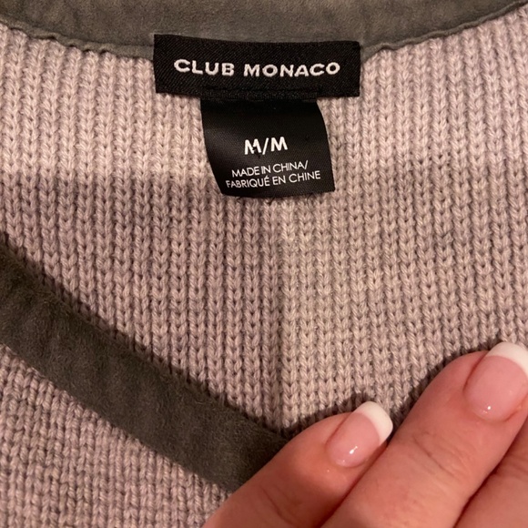 Club Monaco Gray Asymmetric Full-Zip Wool Sweater Jacket – Size Medium - Picture 4 of 13